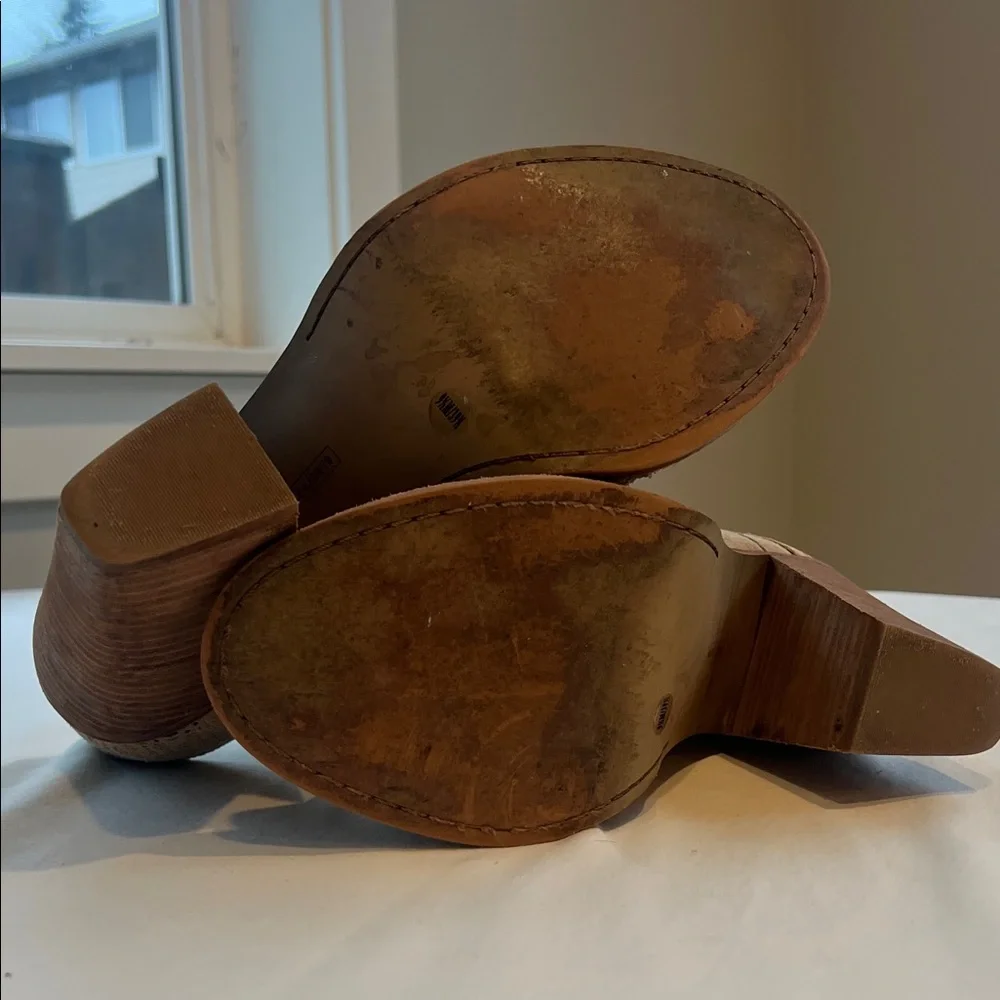 Vince Camuto Tan Peep-Toe Heeled Boots - Picture 6 of 9